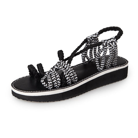 Image of Woven Braided Flat Walking Sandals - Itopfox
