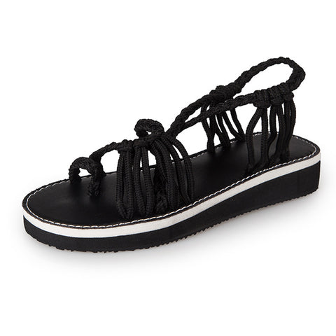 Image of Woven Braided Flat Walking Sandals - Itopfox