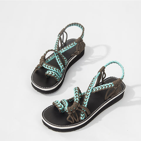 Image of Woven Braided Flat Walking Sandals - Itopfox