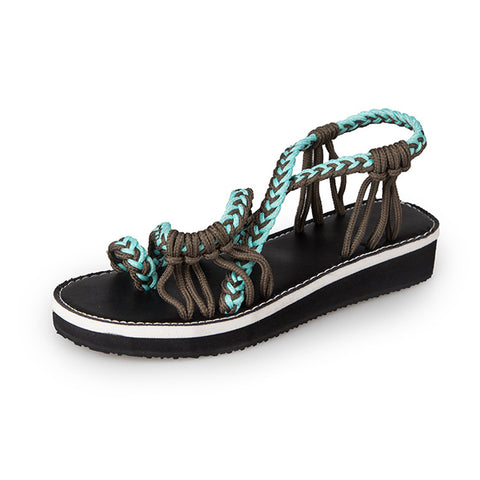 Image of Woven Braided Flat Walking Sandals - Itopfox