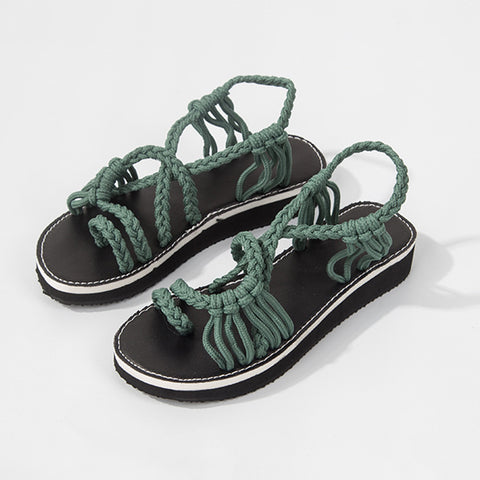 Image of Woven Braided Flat Walking Sandals - Itopfox