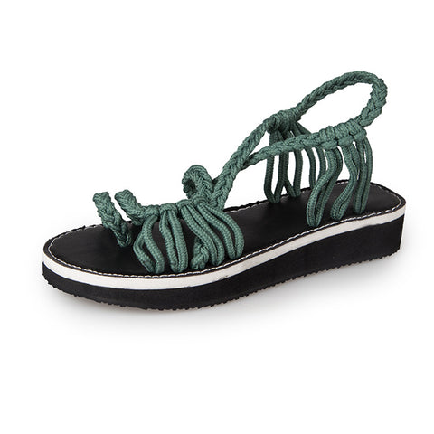 Image of Woven Braided Flat Walking Sandals - Itopfox