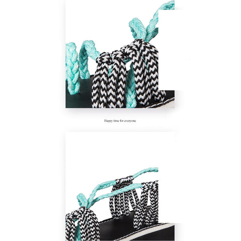Image of Woven Braided Flat Walking Sandals - Itopfox