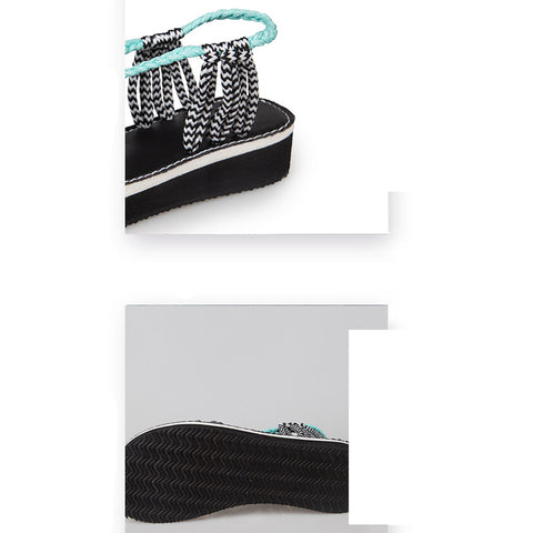 Image of Woven Braided Flat Walking Sandals - Itopfox