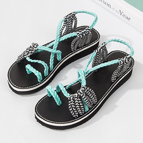 Image of Woven Braided Flat Walking Sandals - Itopfox