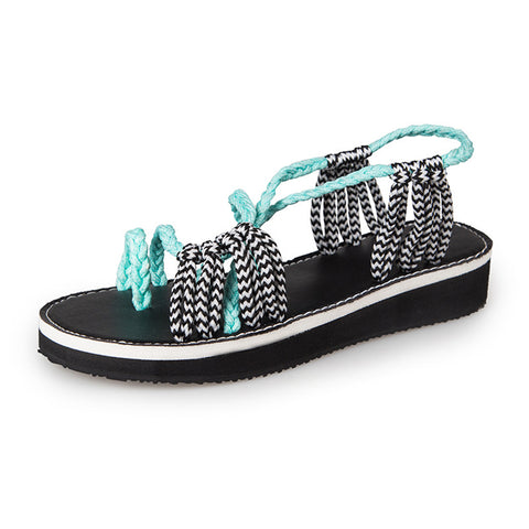 Image of Woven Braided Flat Walking Sandals - Itopfox