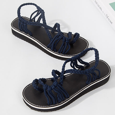 Image of Woven Braided Flat Walking Sandals - Itopfox