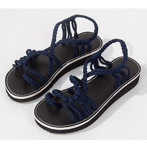 Image of Woven Braided Flat Walking Sandals - Itopfox