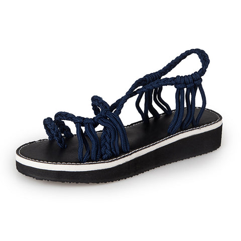 Image of Woven Braided Flat Walking Sandals - Itopfox