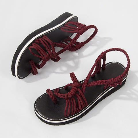 Image of Woven Braided Flat Walking Sandals - Itopfox