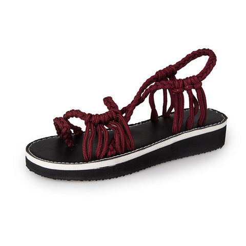 Image of Woven Braided Flat Walking Sandals - Itopfox