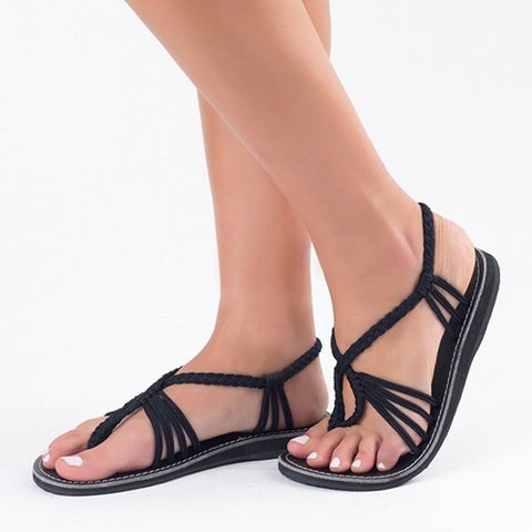 Image of Braided Boho Flat Sandals - Itopfox