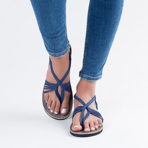 Image of Braided Boho Flat Sandals - Itopfox
