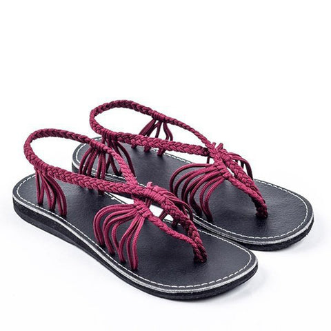 Image of Braided Boho Flat Sandals - Itopfox