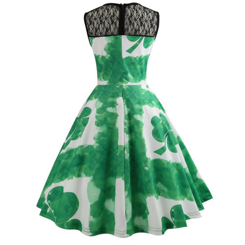 Image of 1950's Hepburn Style St. Patrick's Dress