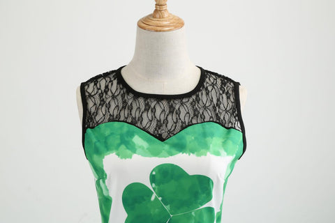 Image of 1950's Hepburn Style St. Patrick's Dress