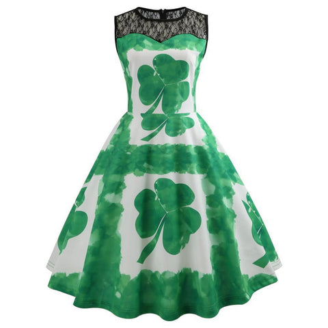 Image of 1950's Hepburn Style St. Patrick's Dress