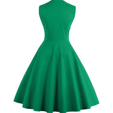 Image of Pure Color Vintage Hepburn Dress