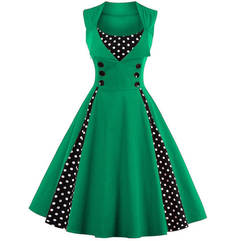 Image of Pure Color Vintage Hepburn Dress
