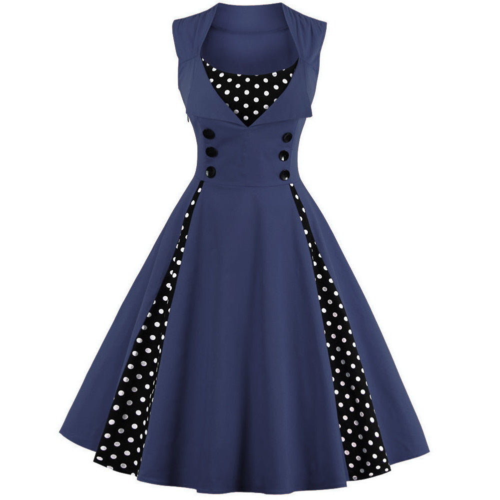 Pure Color Vintage Hepburn Dress
