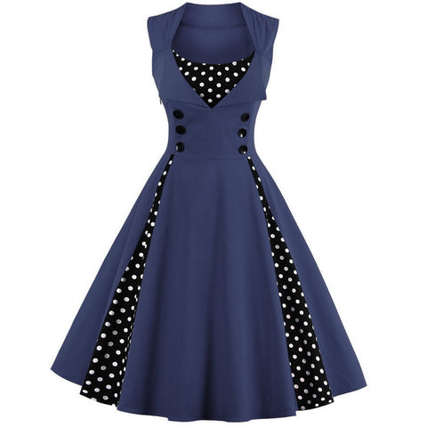 Image of Pure Color Vintage Hepburn Dress