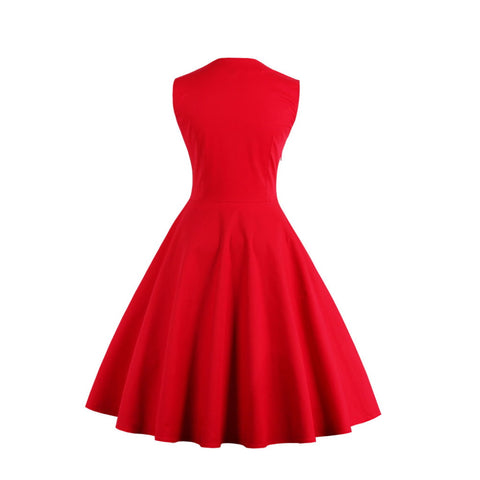 Image of Pure Color Vintage Hepburn Dress