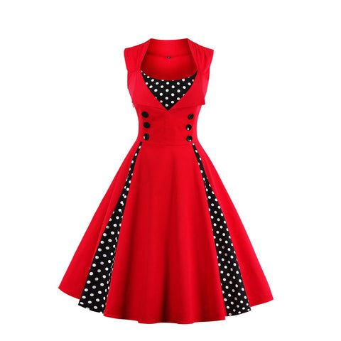 Image of Pure Color Vintage Hepburn Dress