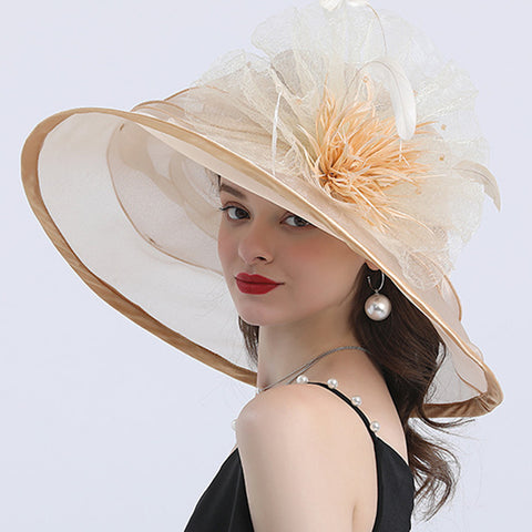 Image of Feather Fascinators Church Organza Hat