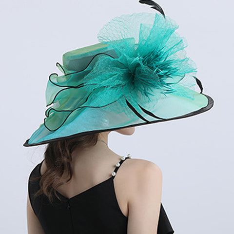Image of Feather Fascinators Church Organza Hat