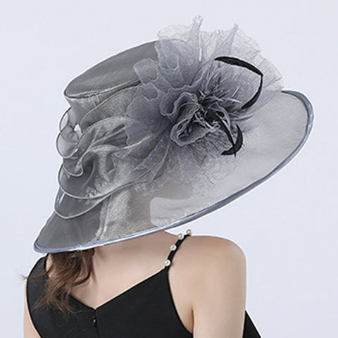 Image of Feather Fascinators Church Organza Hat