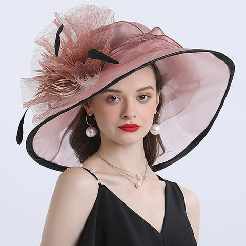 Image of Feather Fascinators Church Organza Hat