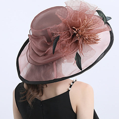 Image of Feather Fascinators Church Organza Hat
