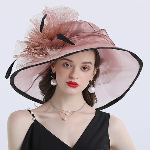 Image of Feather Fascinators Church Organza Hat