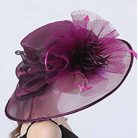 Image of Feather Fascinators Church Organza Hat