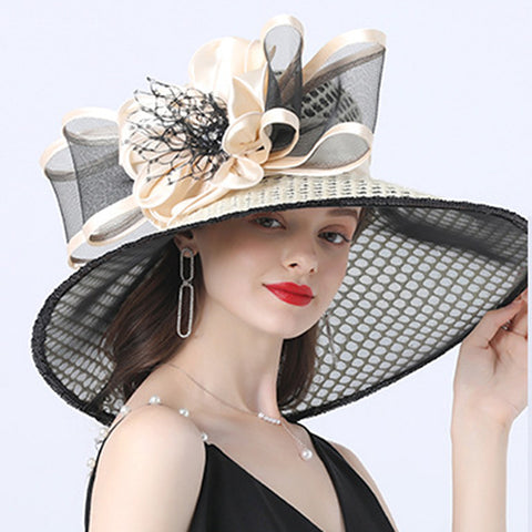 Image of Women's Nets Wide Brim Derby Hat Church Hat