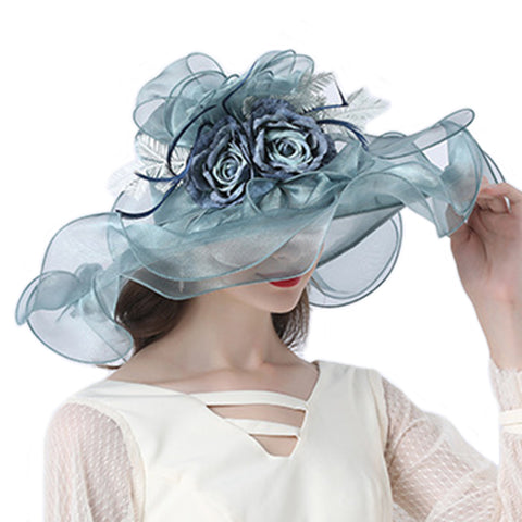 Image of Floral Organza Kentucky Derby Hat