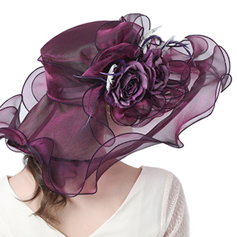 Image of Floral Organza Kentucky Derby Hat