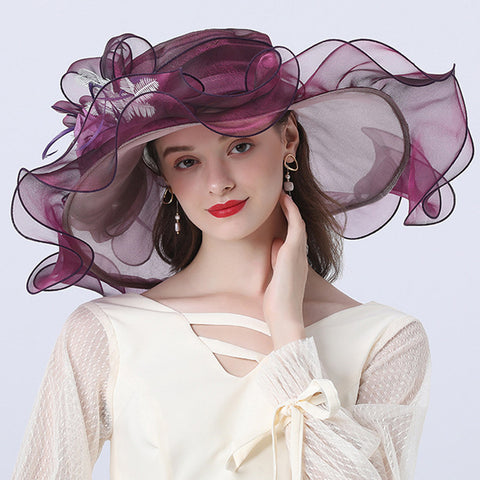 Image of Floral Organza Kentucky Derby Hat