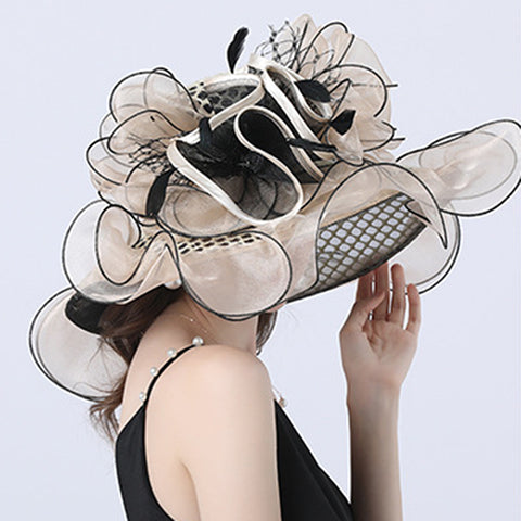 Image of Floral Layered Church Hat For Women