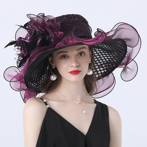 Floral Layered Church Hat For Women
