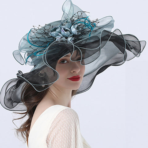 Image of Floral Organza Kentucky Derby Hat