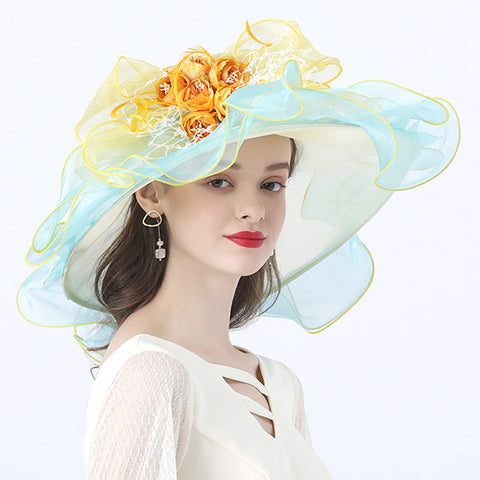 Image of Floral Organza Kentucky Derby Hat