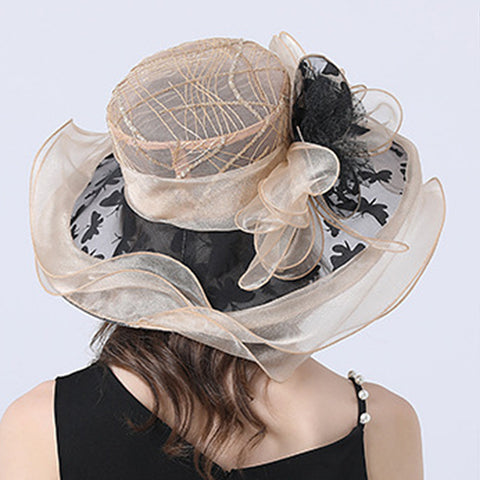 Image of Organza Floral Brim Derby Hat