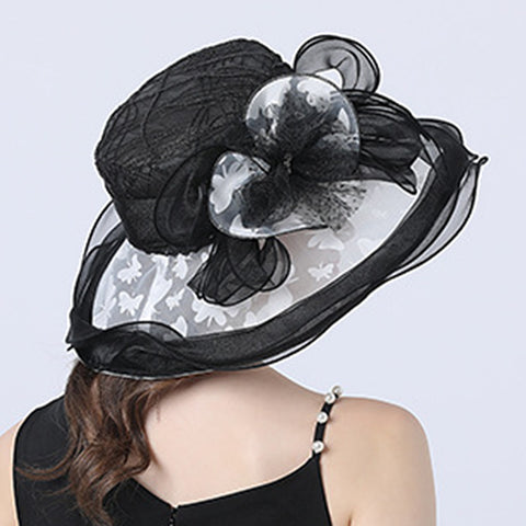 Image of Organza Floral Brim Derby Hat