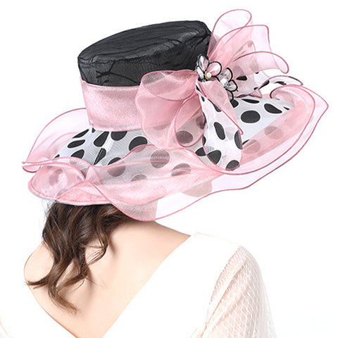 Image of Women's Dots Wide Brim Organza Hat