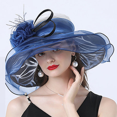 Image of Flower Layered Kenderby Derby Hat For Women