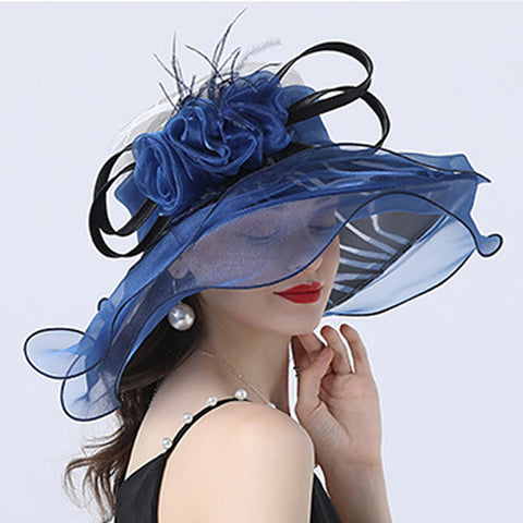 Image of Flower Layered Kenderby Derby Hat For Women