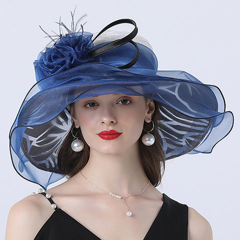 Image of Flower Layered Kenderby Derby Hat For Women