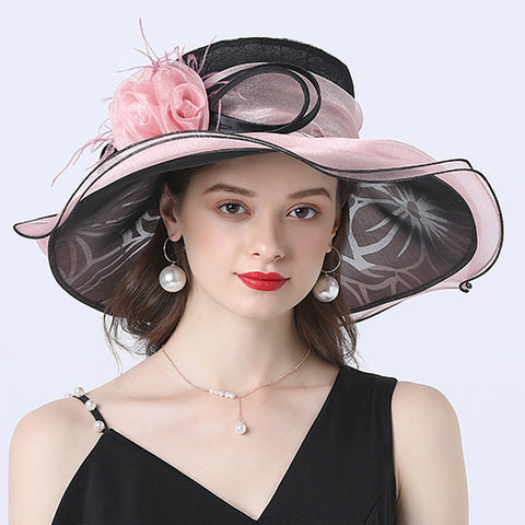 Image of Flower Layered Kenderby Derby Hat For Women