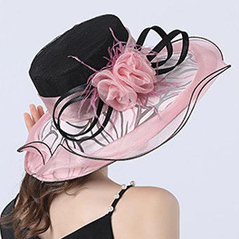 Image of Flower Layered Kenderby Derby Hat For Women